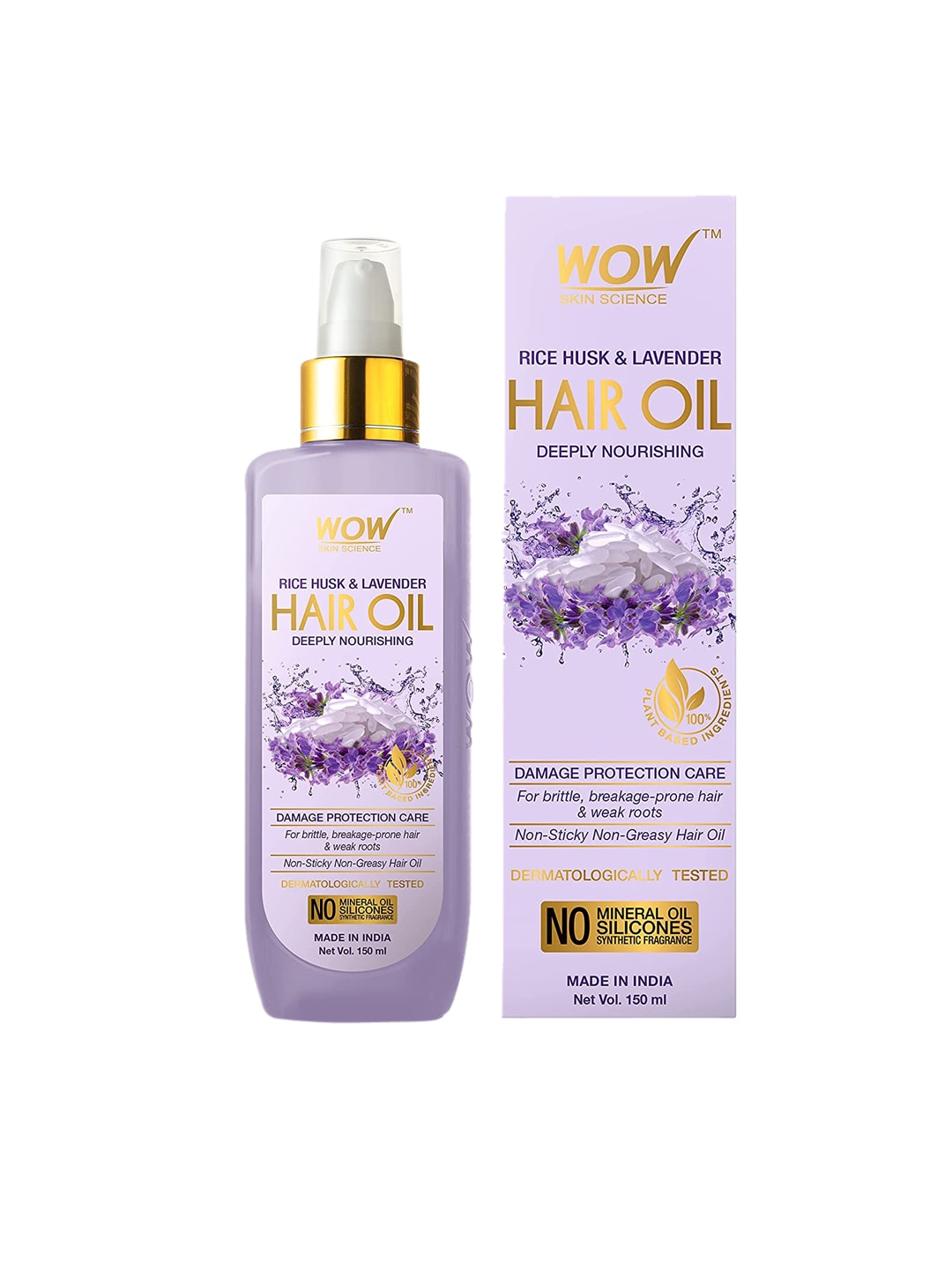 WOW SKIN SCIENCE Rice Husk & Lavender Hair Oil 150 ml Price in India