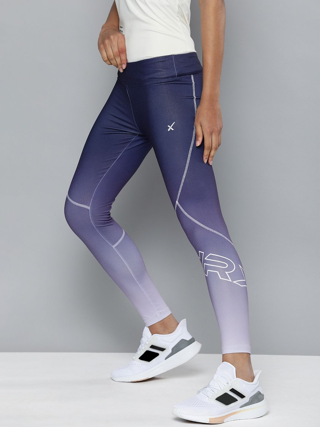 HRX by Hrithik Roshan Training Women Midnight Navy Rapid-Dry AOP Tights Price in India