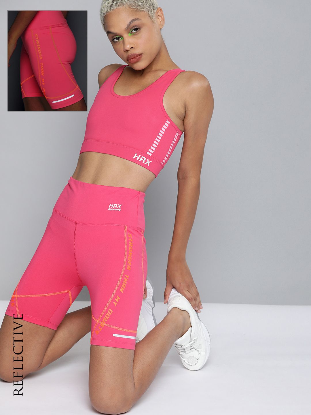 HRX By Hrithik Roshan Running Women Fushia Pink Rapid-Dry Brand Carrier Shorts Price in India