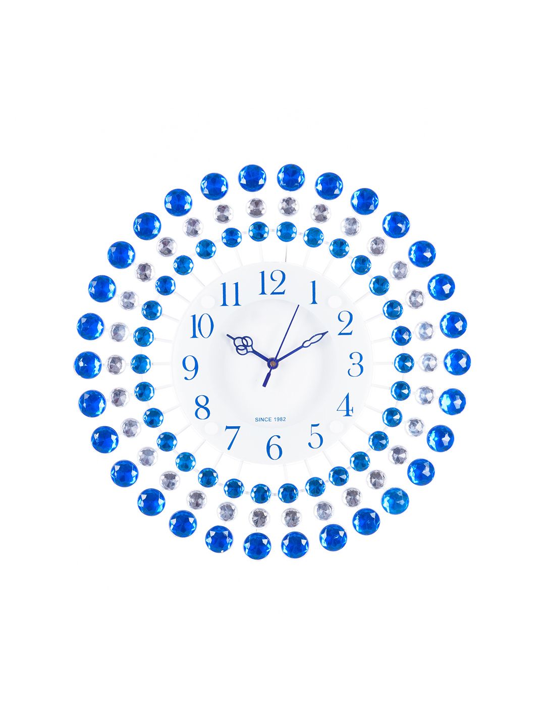 eCraftIndia White Dial Crystal-Studded 27.9 cm Analogue Wall Clock Price in India