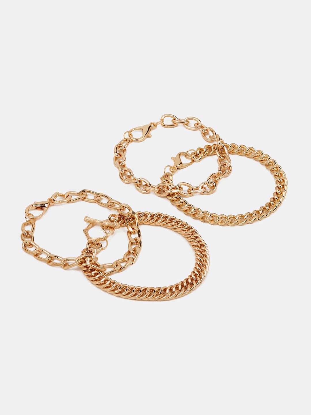 20Dresses Women Set of 4 Gold-Toned Link Bracelets Price in India