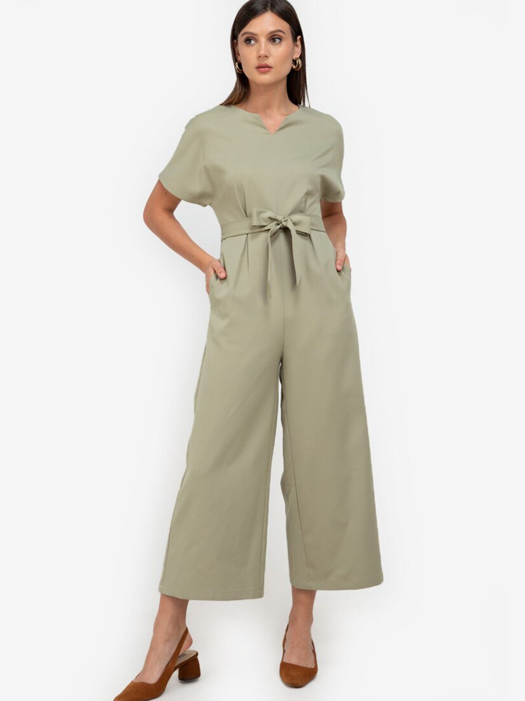 ZALORA WORK Green Basic Jumpsuit Price in India