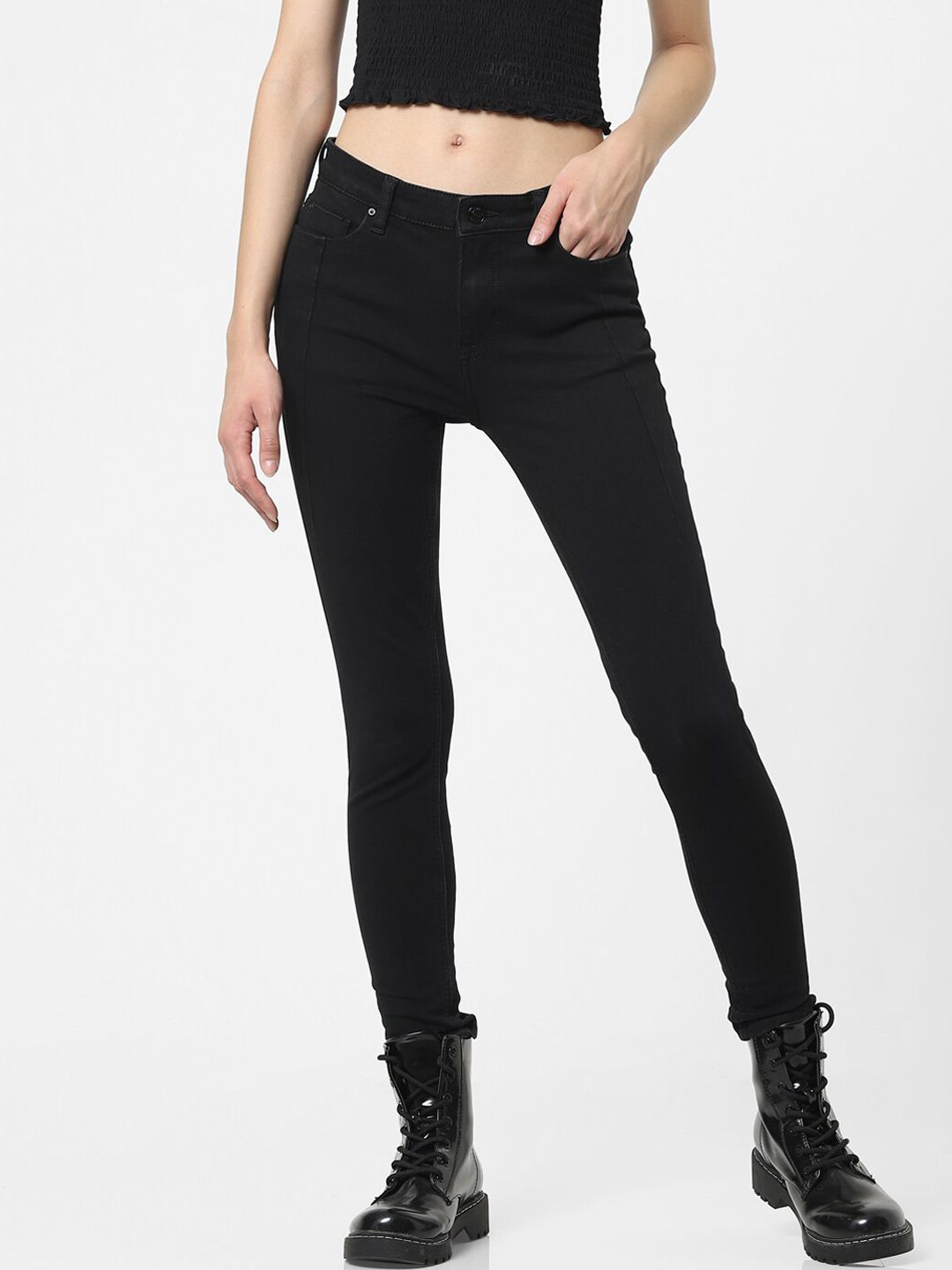 ONLY Women Black Skinny Fit Jeans Price in India