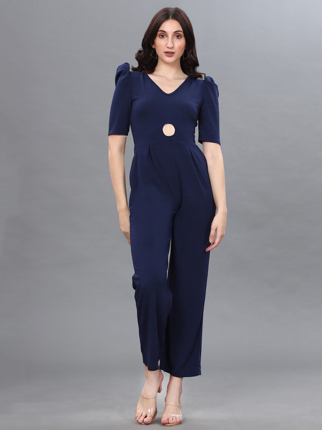 Selvia Navy Blue Basic Jumpsuit Price in India