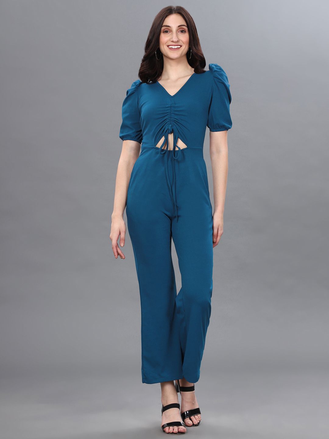 Selvia Teal Basic Jumpsuit Price in India