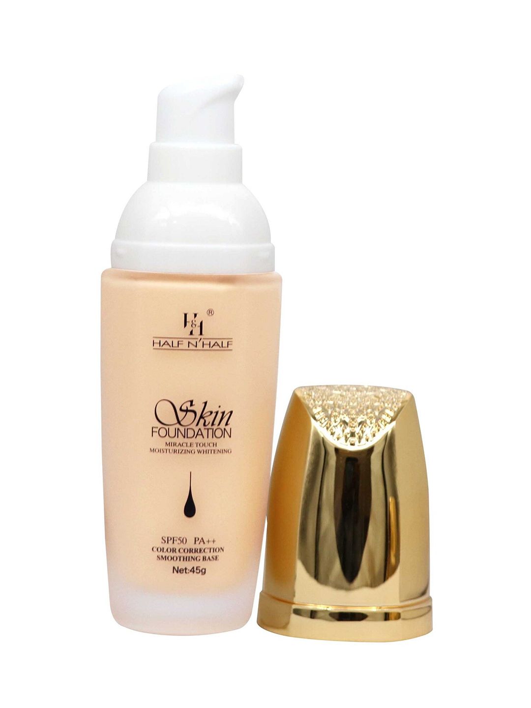 Half N Half Foundation Miracle Touch Moisturizing Whitening - SPF 50 PA++ - Natural Beige Price in India
