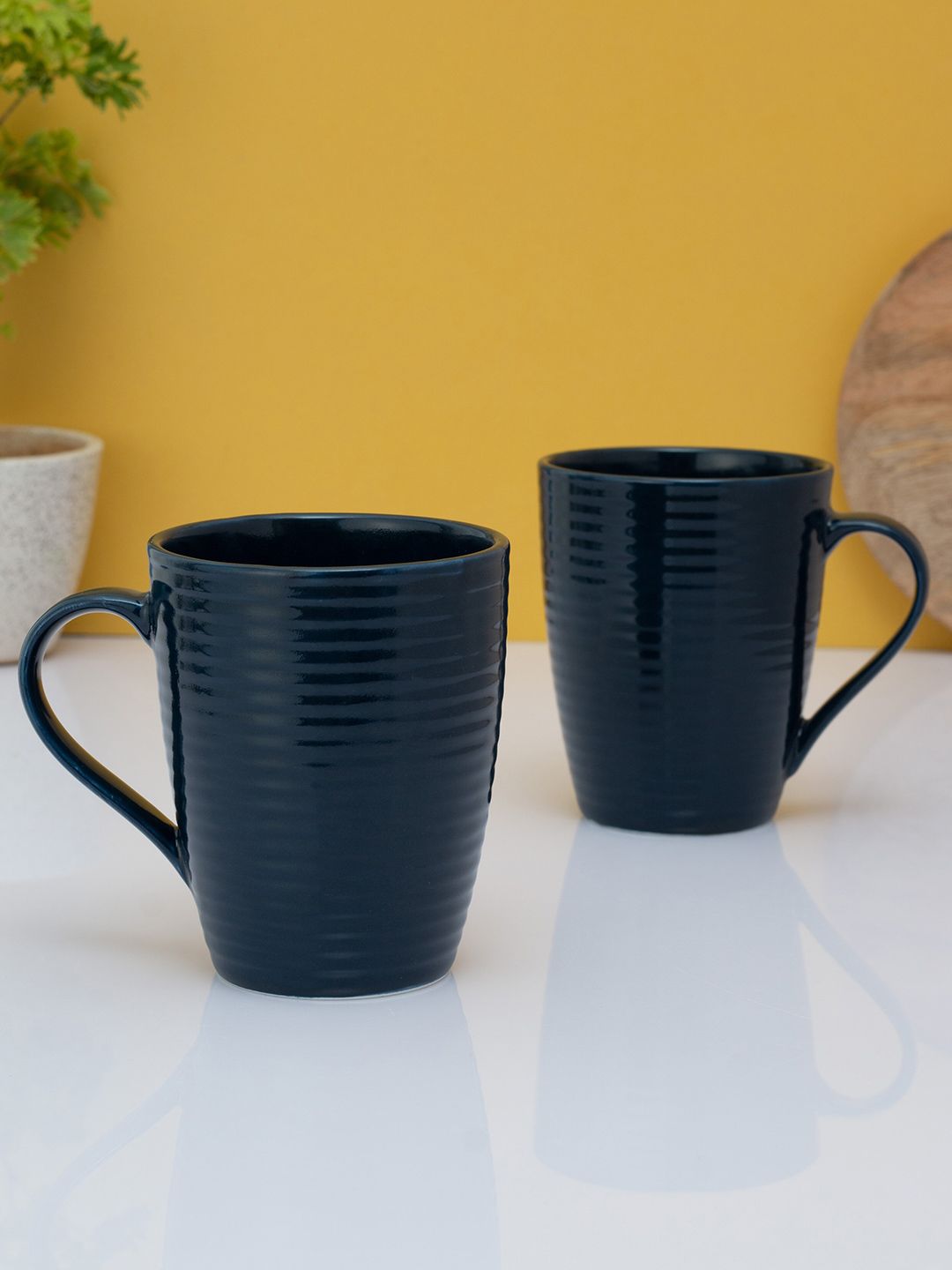 CLAY CRAFT Set Of 2 Black Ceramic Coffee Mug Price in India