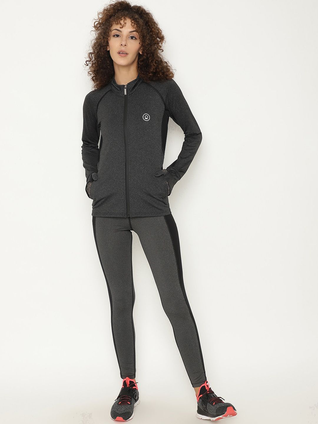 Chkokko Women Grey Solid Tracksuit Price in India