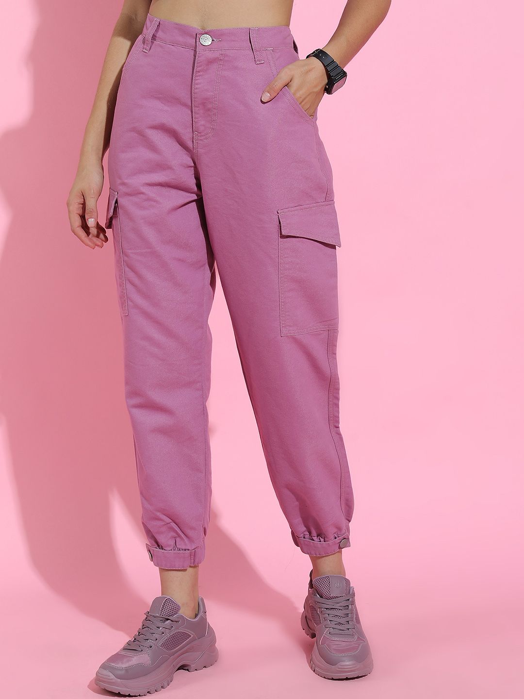 Tokyo Talkies Women Mauve Jogger Jeans Price in India