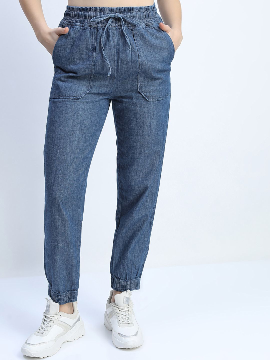 Tokyo Talkies Women Blue Jogger Jeans Price in India
