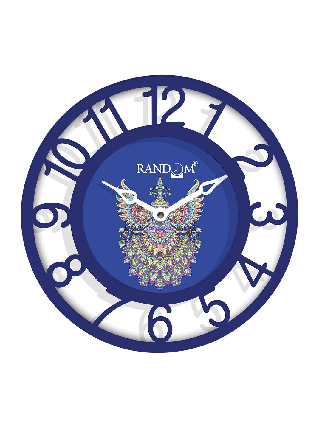 RANDOM Blue & White Printed Contemporary 20 cm Table Cum Wall Analogue Clock Price in India