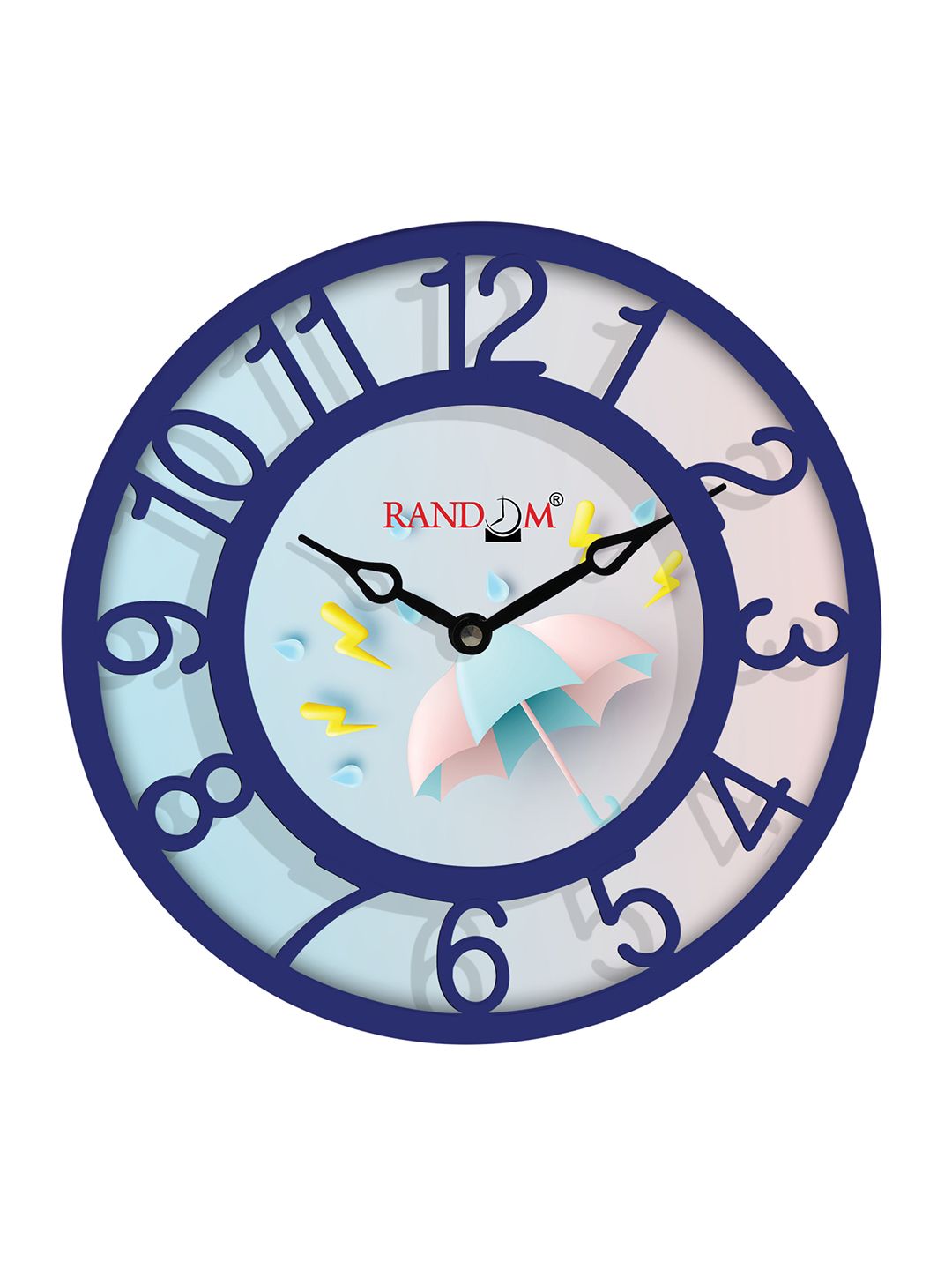 RANDOM Blue & Pink Printed Contemporary Wall Clock Price in India