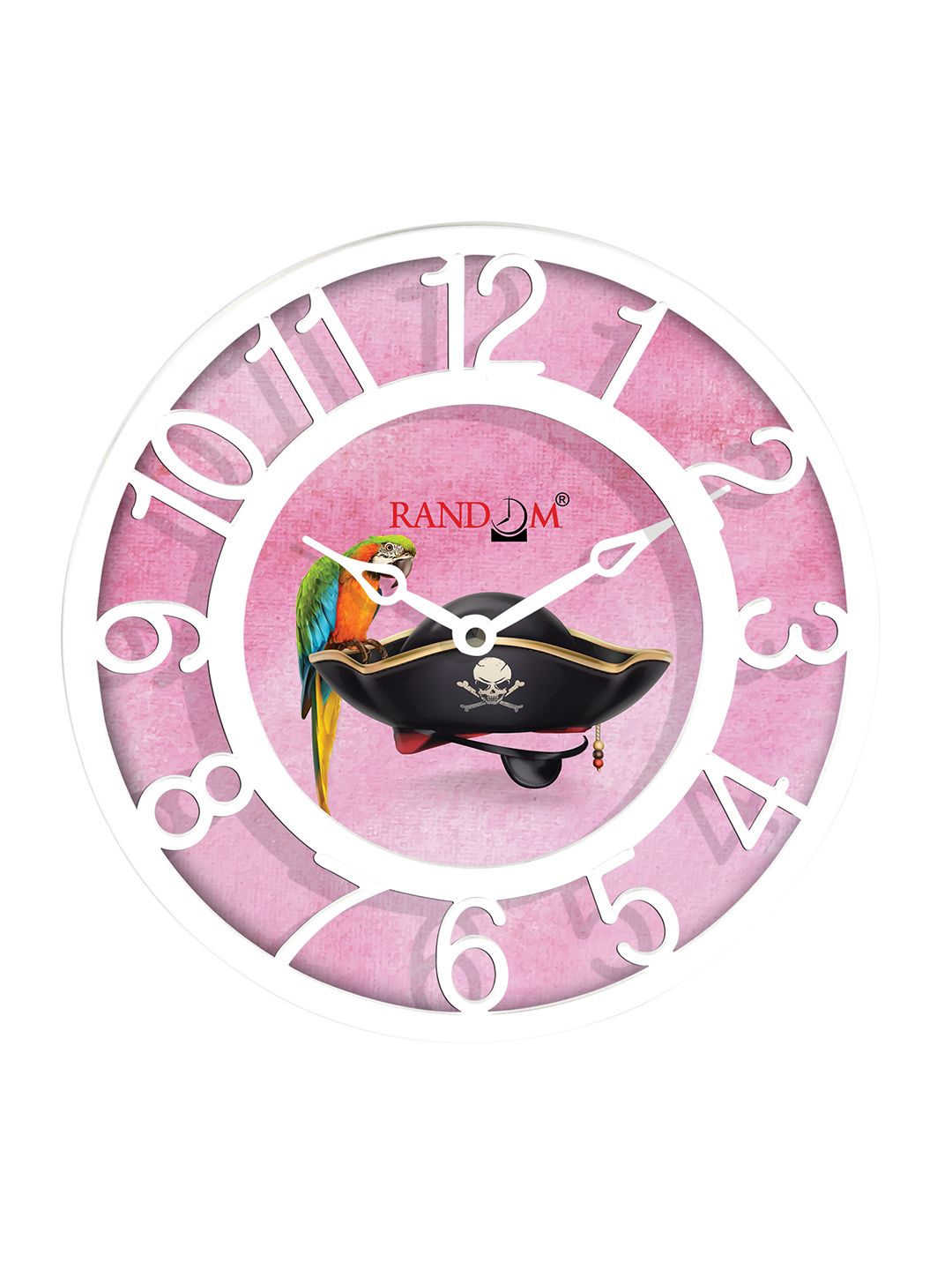 RANDOM Pink & White Printed Contemporary 20 cm Table Cum Wall Analogue Clock Price in India