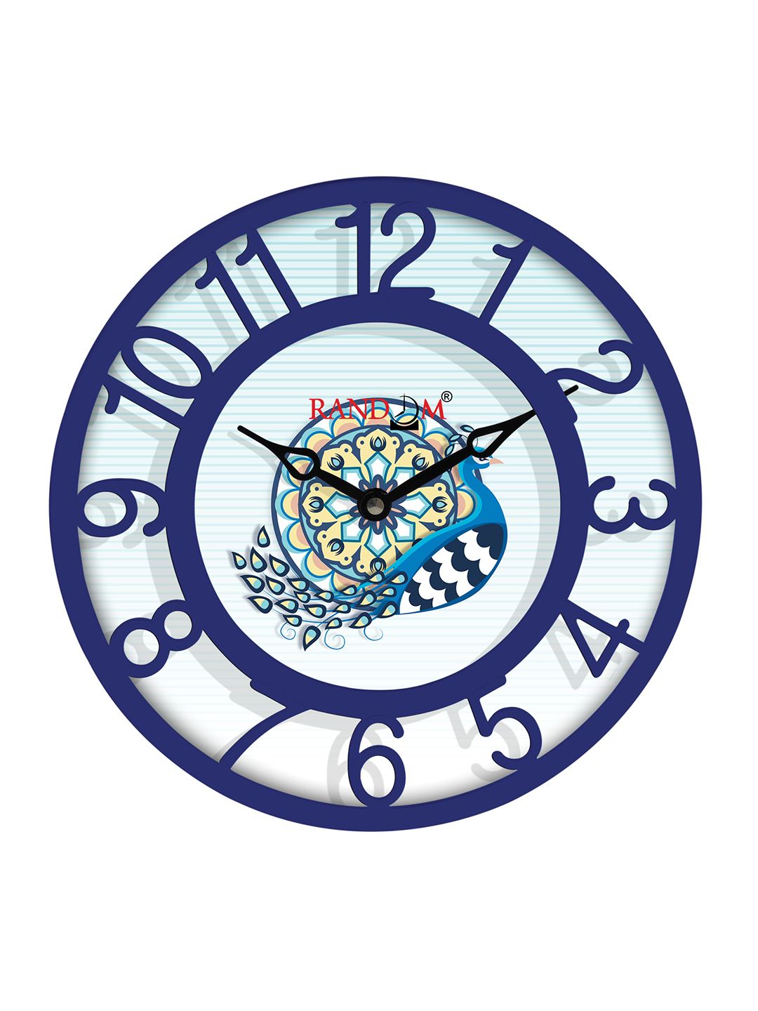 RANDOM Blue & Off White Printed Contemporary 20 cm Table Cum Wall Analogue Clock Price in India