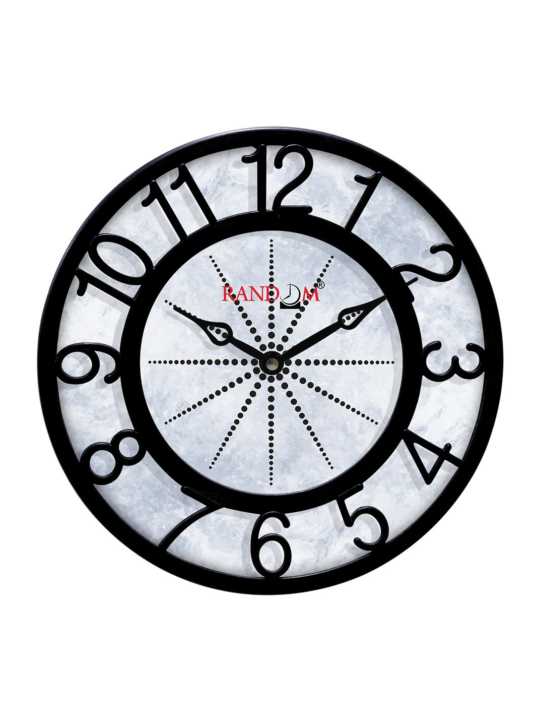 RANDOM Off-White & Black Printed Contemporary 20 cm Table Cum Wall Analogue Clock Price in India