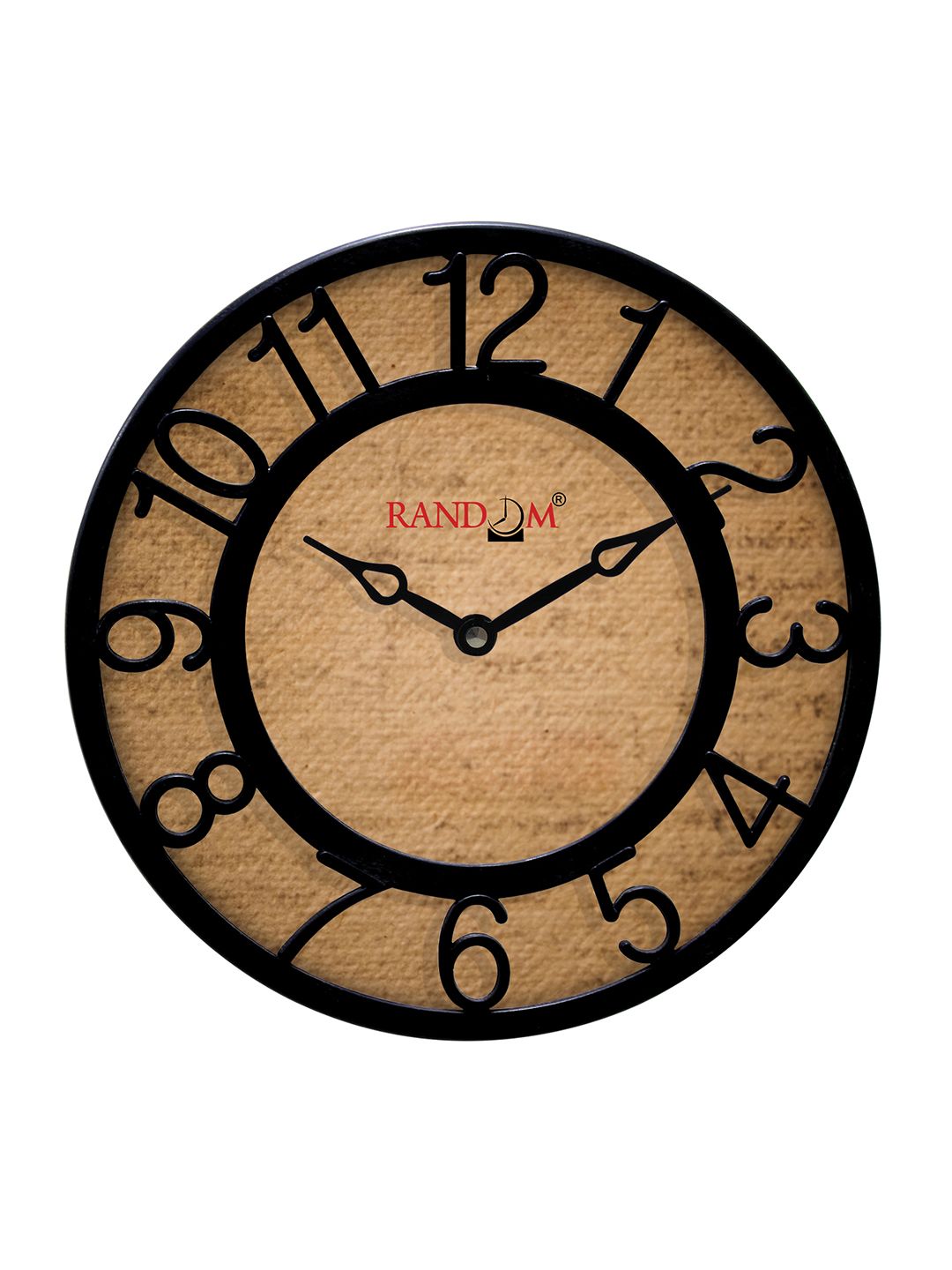 RANDOM Black & Brown Printed Contemporary Wall Clock Price in India