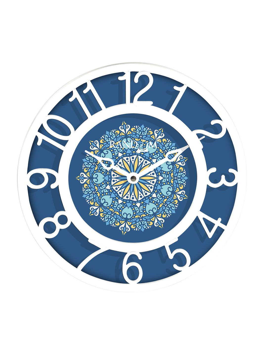 RANDOM Blue & White Printed Contemporary 20 cm Table Cum Wall Analogue Clock Price in India