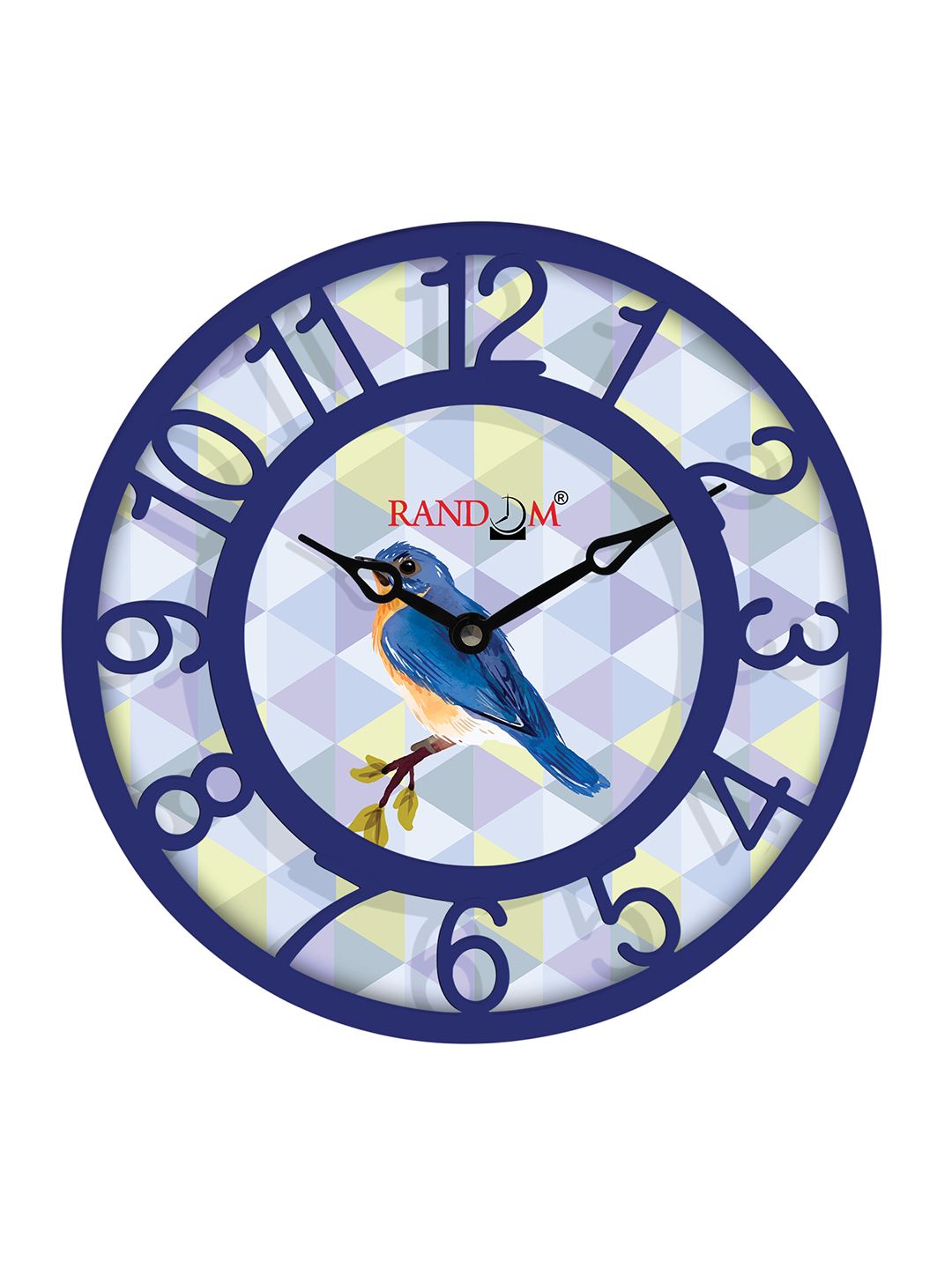 RANDOM Blue & Purple Printed Contemporary 20 cm Table Cum Wall Analogue Clock Price in India