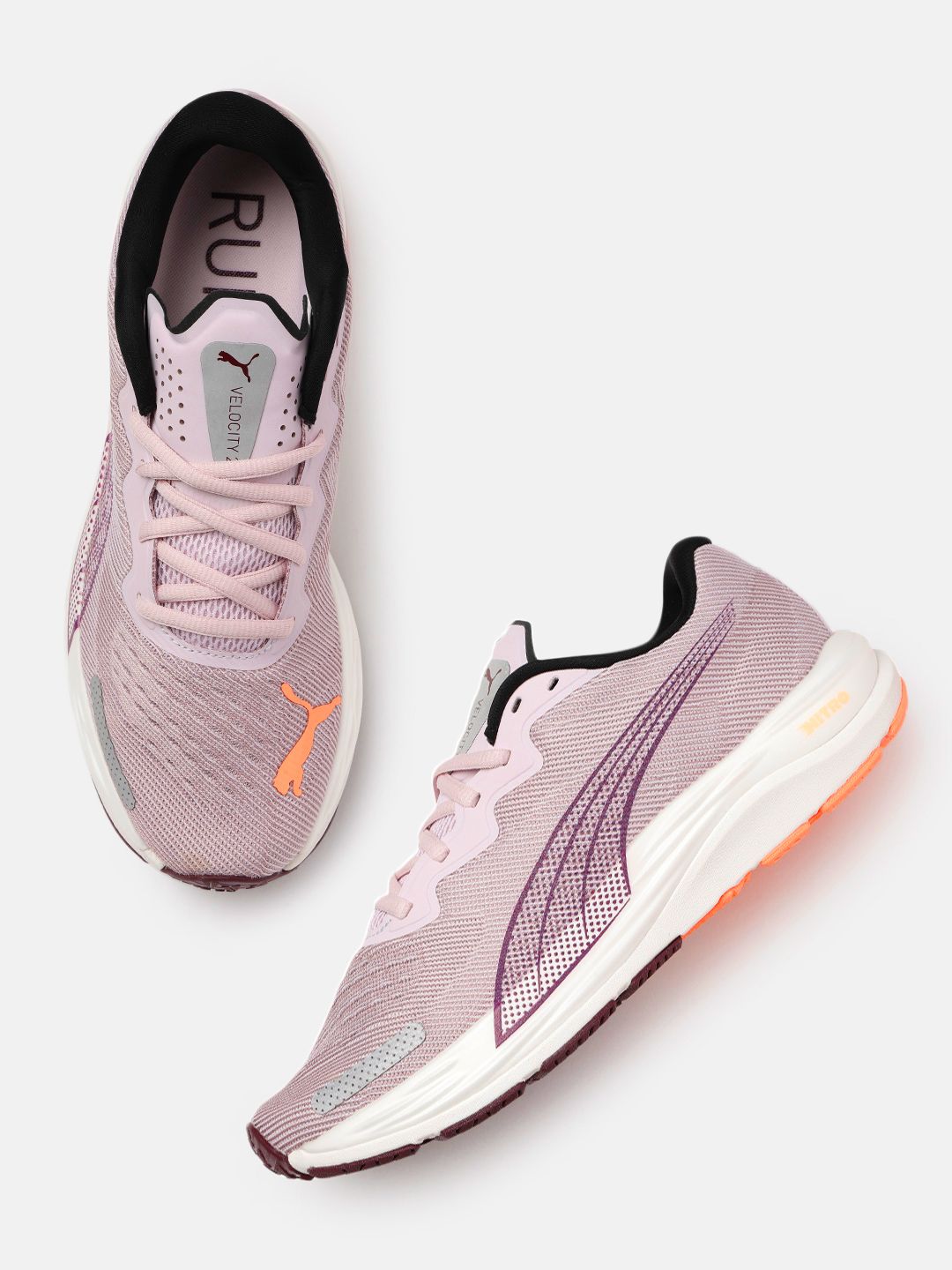 Puma Women Lavender Woven Design Velocity Nitro 2 Running Shoes Price in India