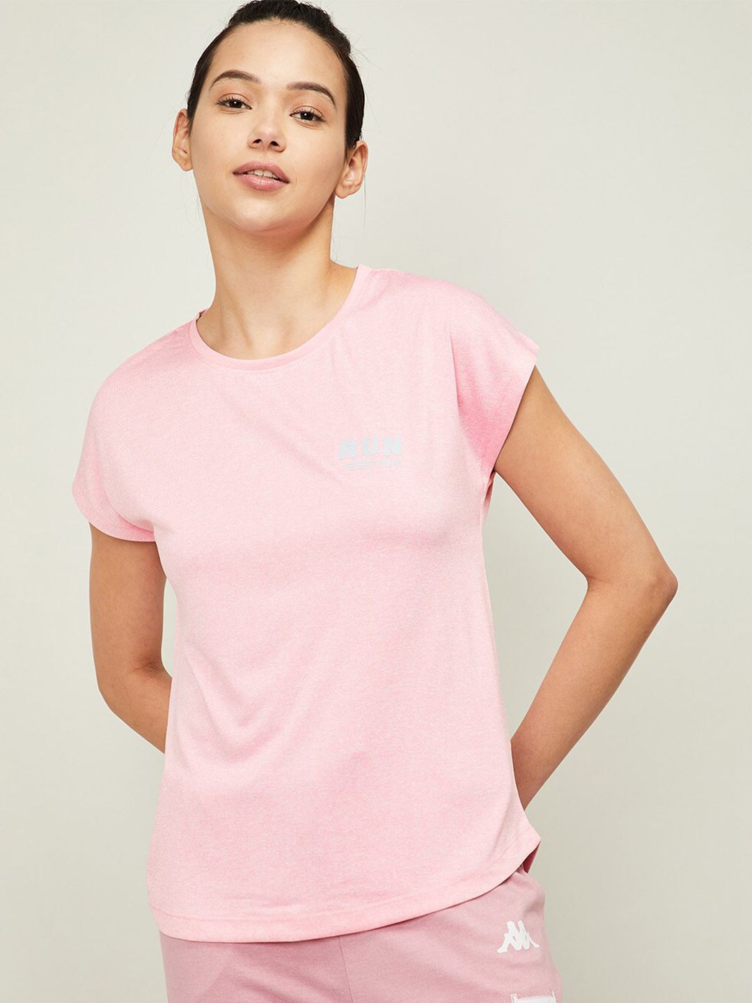 Kappa Women Pink Training or Gym T-shirt Price in India