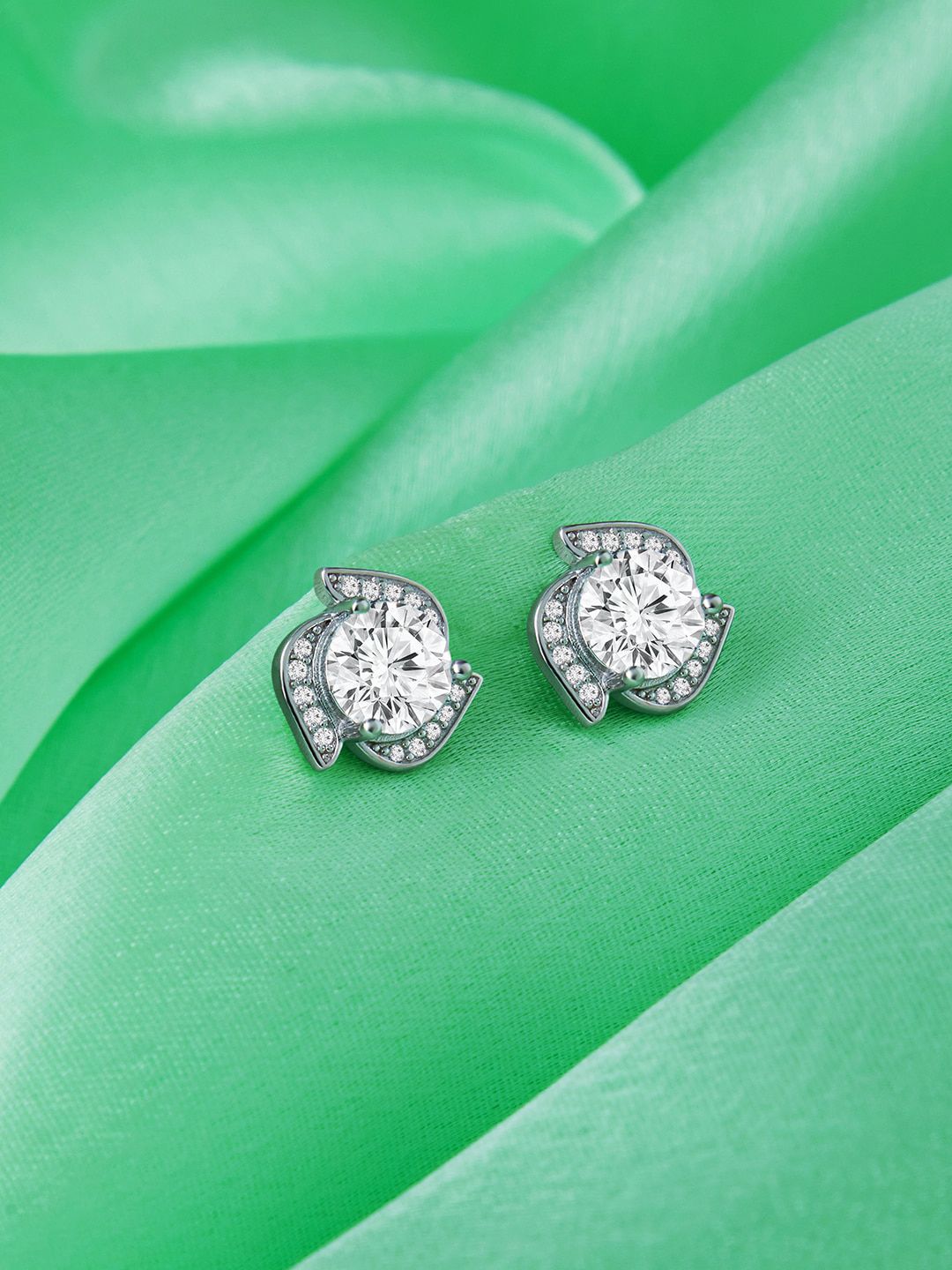 GIVA 925 Sterling Silver Zircon Contemporary Studs Earrings Price in India