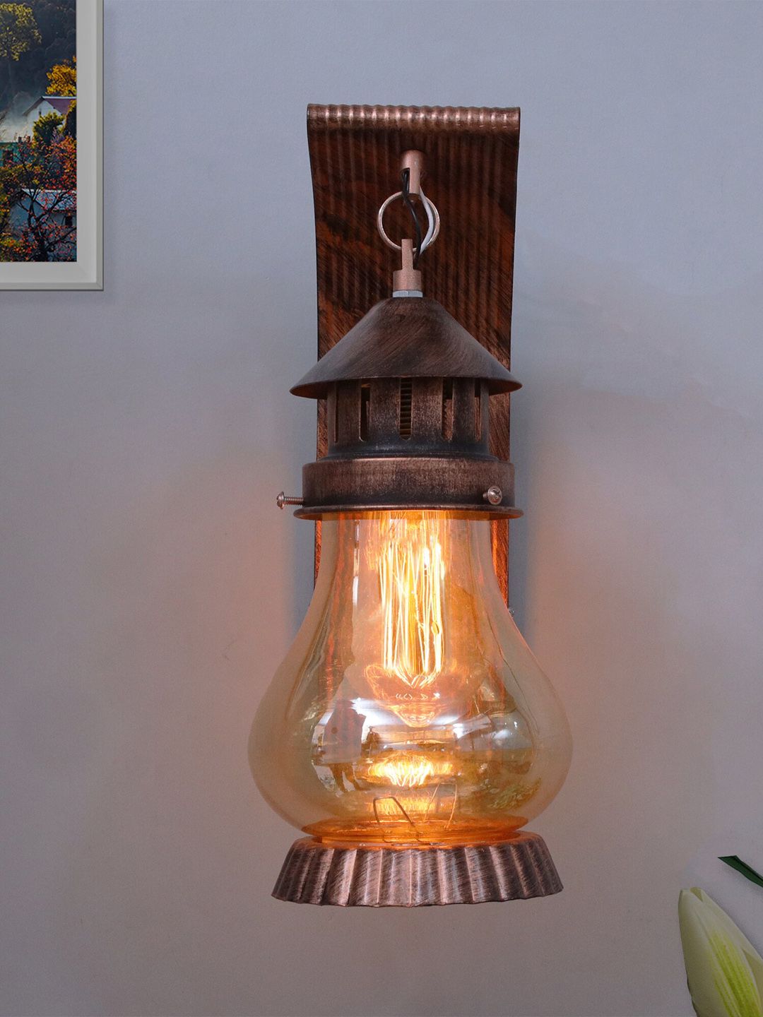Homesake Copper-Toned  Wall Lantern Price in India