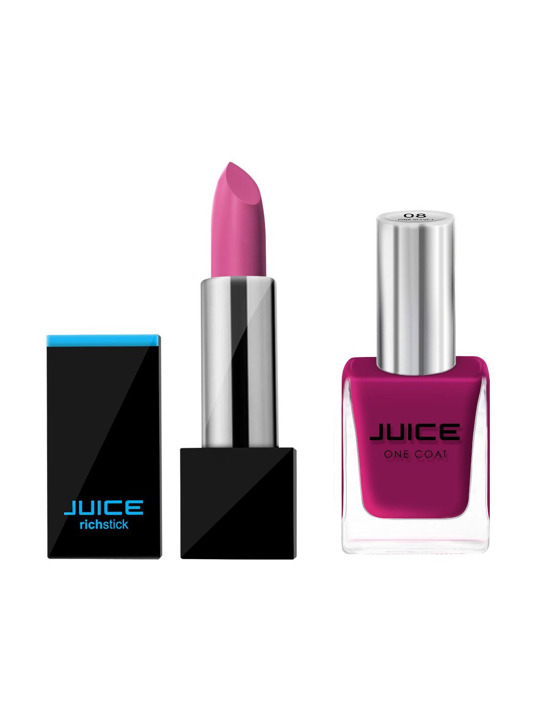 Juice Set of Richstick Lipstick - Angel Nude M90 & Nail Paint - Pink Velvet 08 Price in India