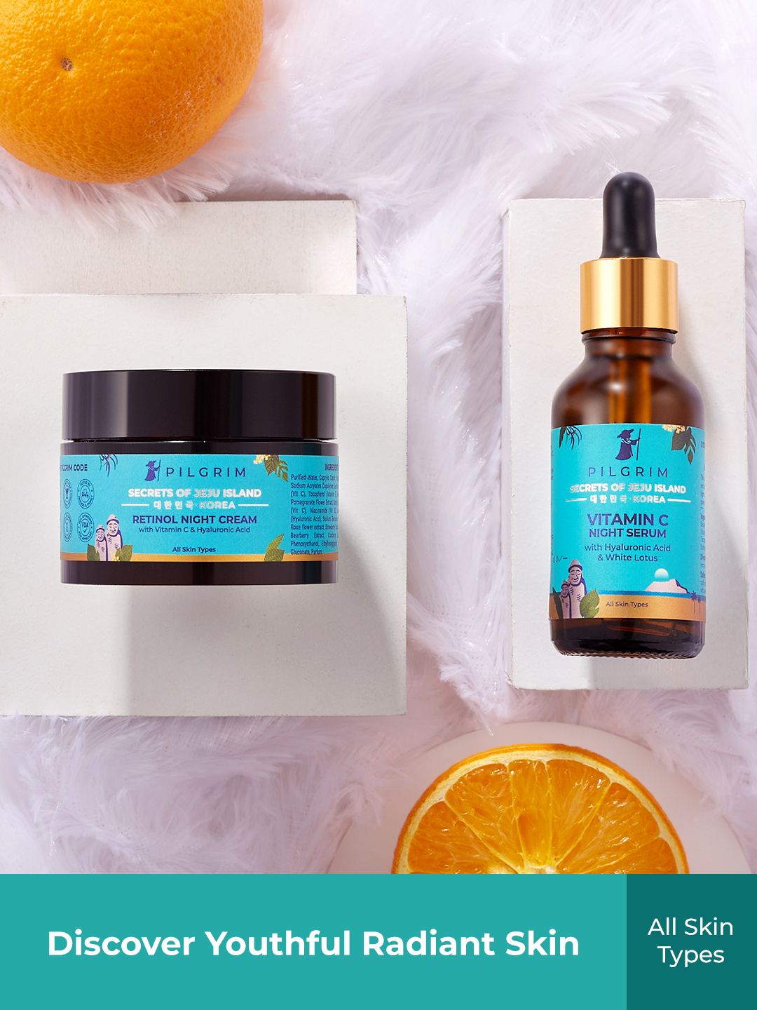 Pilgrim Jeju Night Care Hydration Combo With Vitamin C & Retinol For Rejuvenated Skin