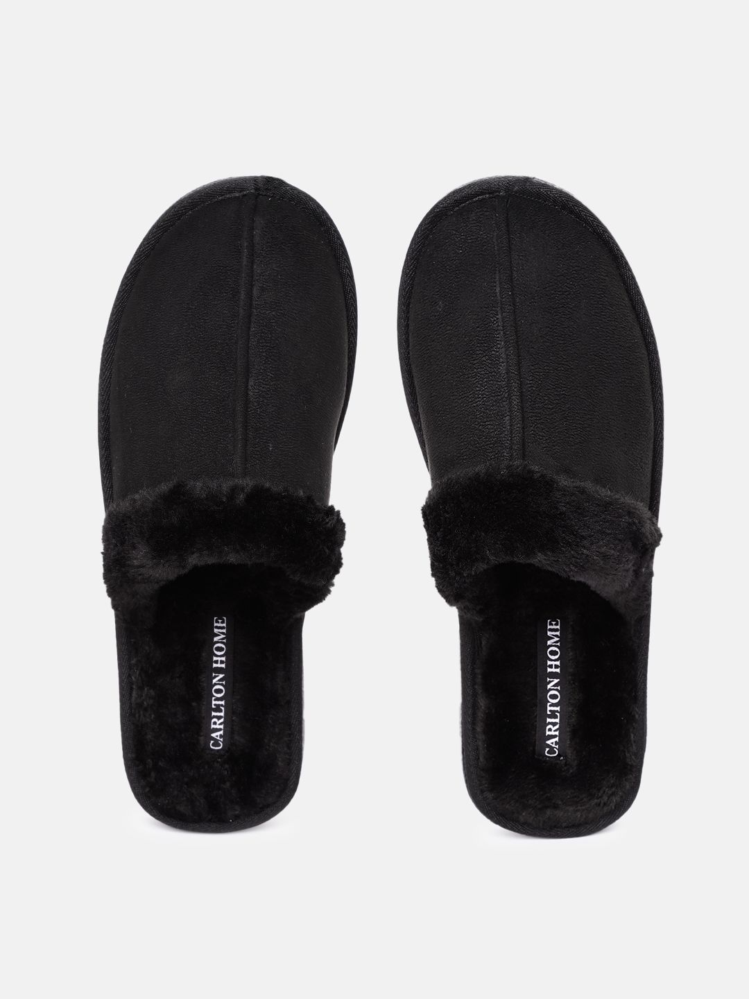 Carlton London Women Black Solid Room Slippers Price in India