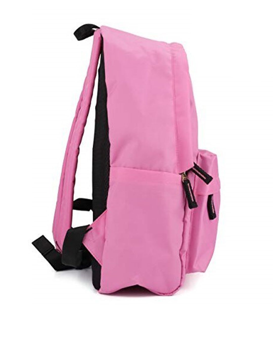 YK Unisex Pink & Black Solid Backpack Price in India