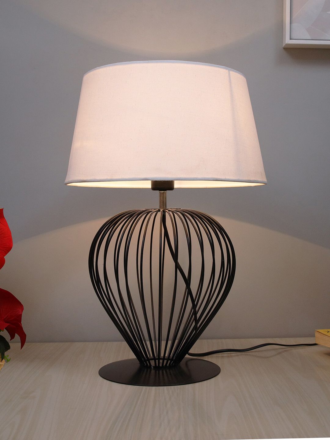 Homesake White Tulip Table Lamp With Daisy Shade Price in India