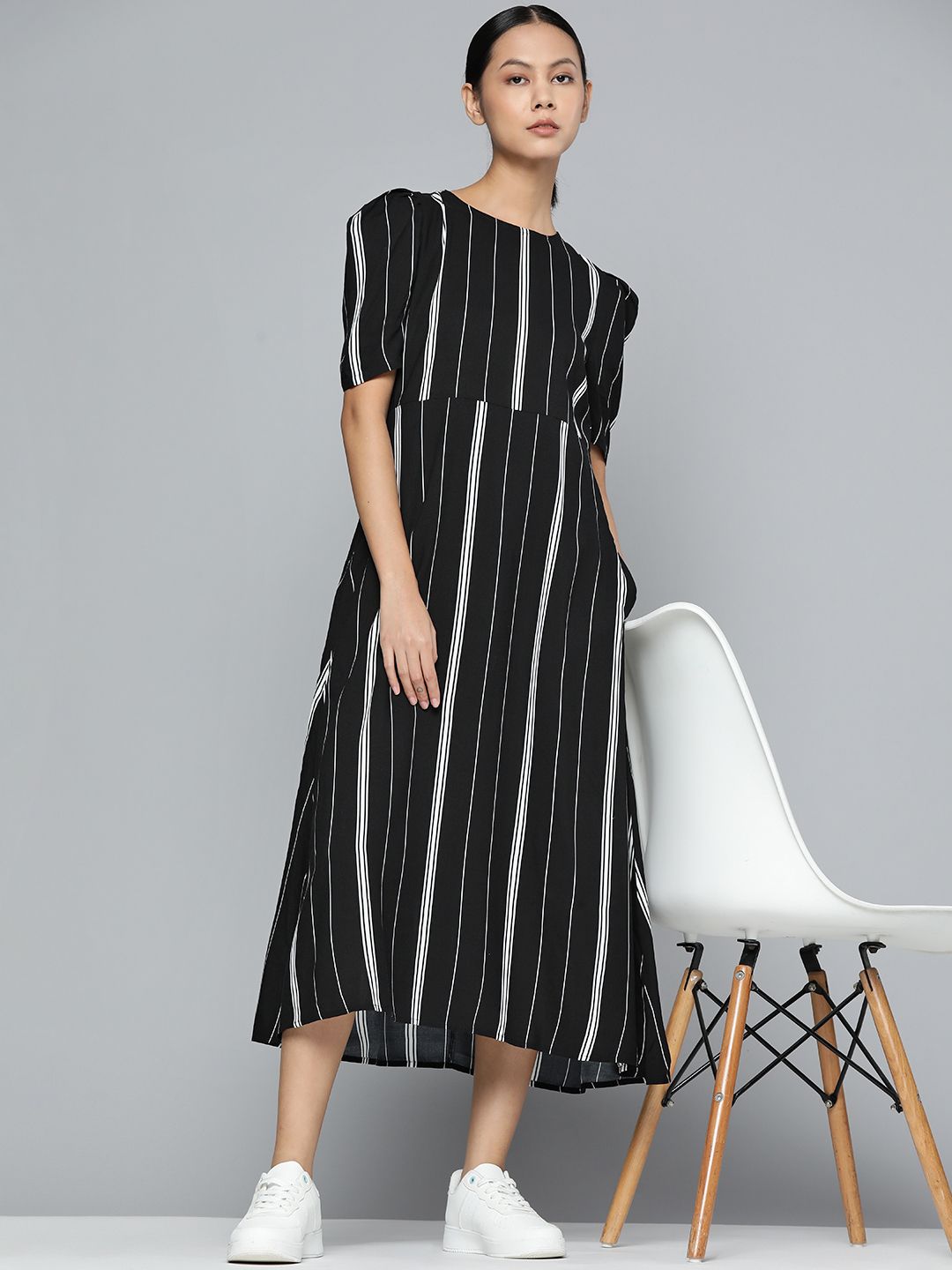 sachin and babi light blue dress Buy In Bulk Striped Sleeveless Maxi Dress Black White 200+ main image 0