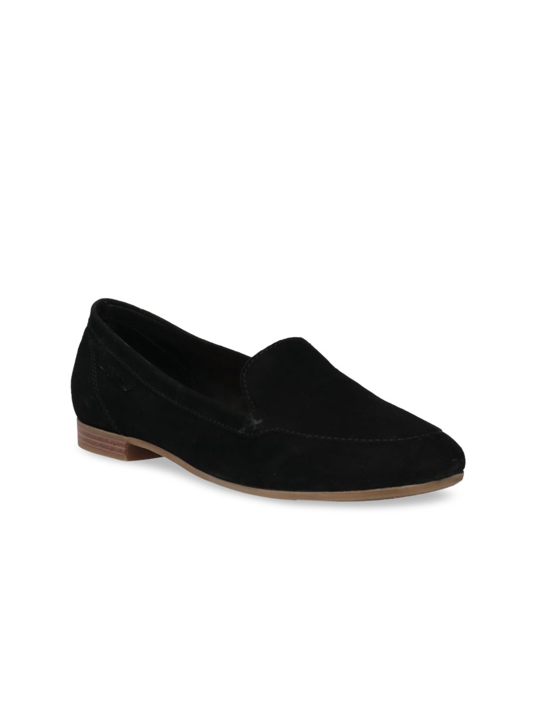 Bugatti Women Black Leather Slip-On Sneakers Price in India