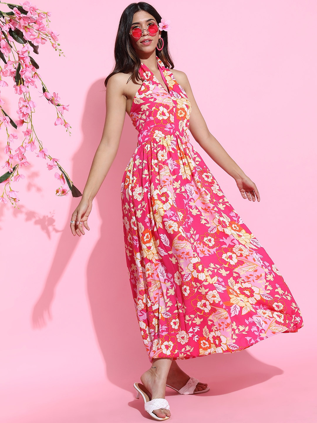 Tokyo Talkies Women Pretty Pink Floral Dress Price in India