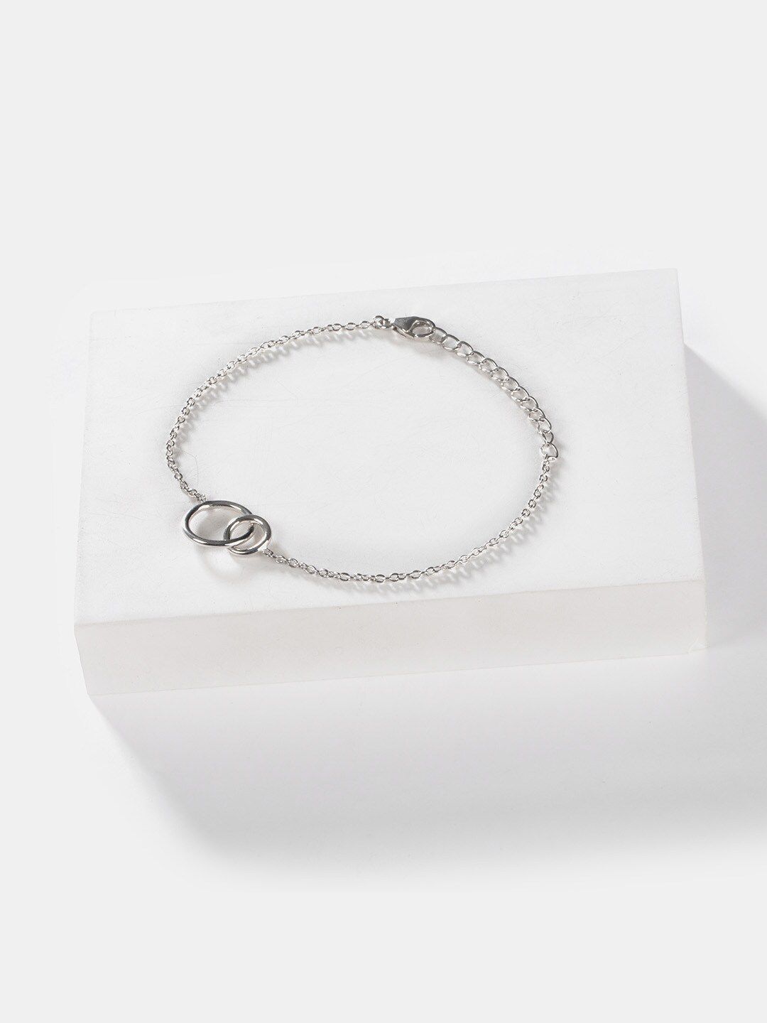 SHAYA Women Silver-Toned Link Bracelet Price in India