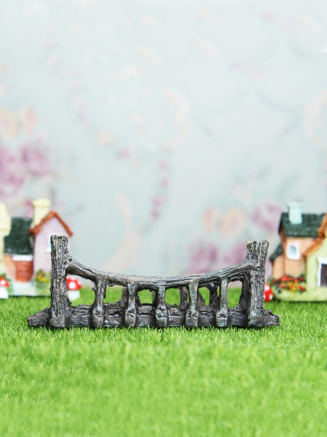Wonderland Charcoal Grey Bridge Garden Miniature Toy Price in India