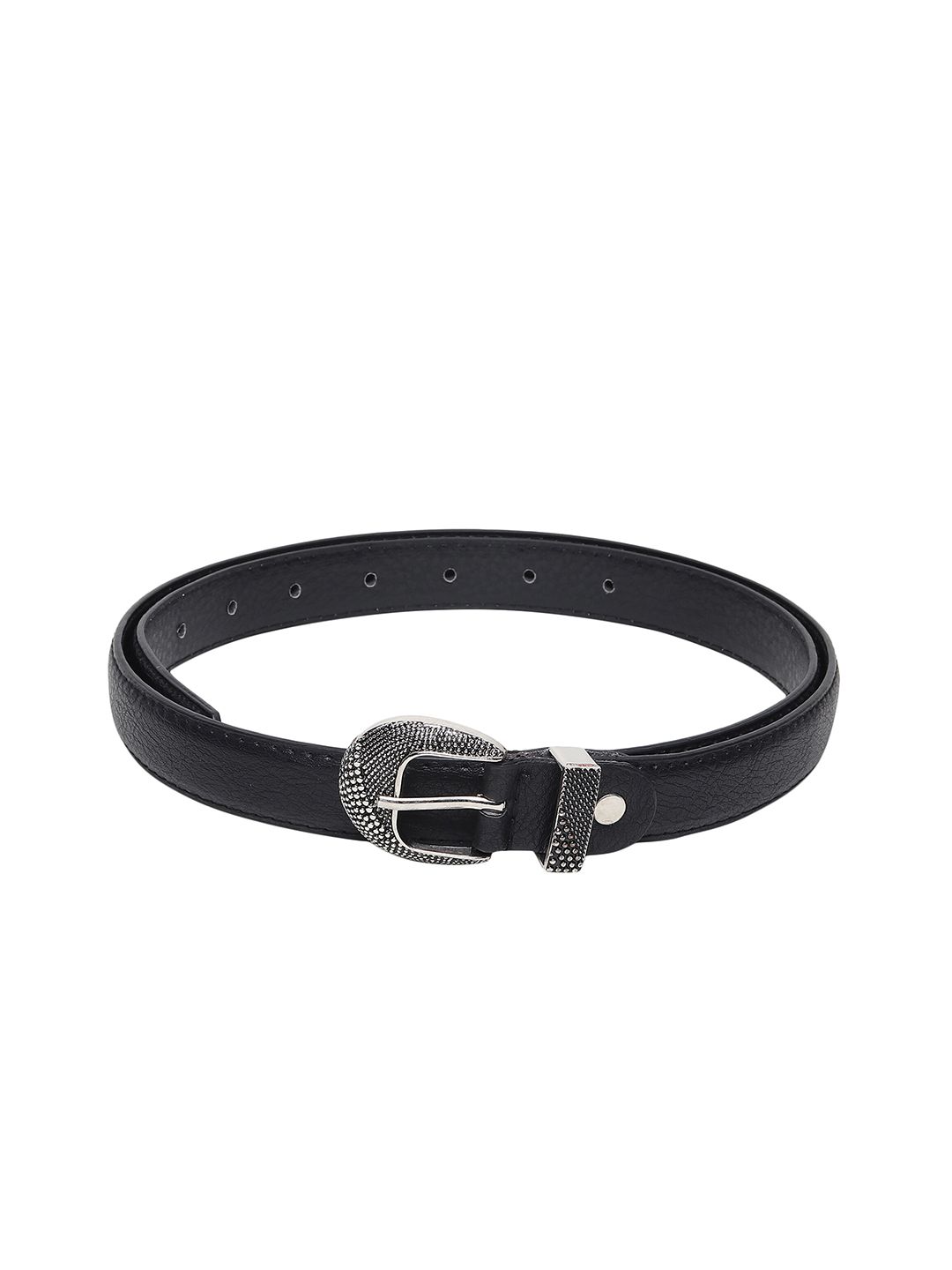 Swiss Design Women Black Textured Belt Price in India