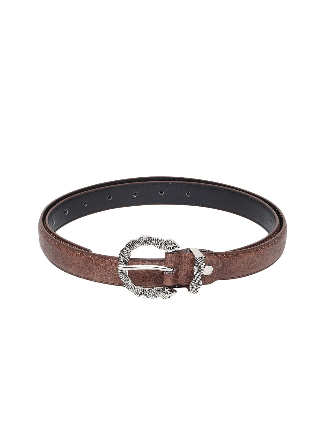 Swiss Design Women Brown Solid PU Belt Price in India