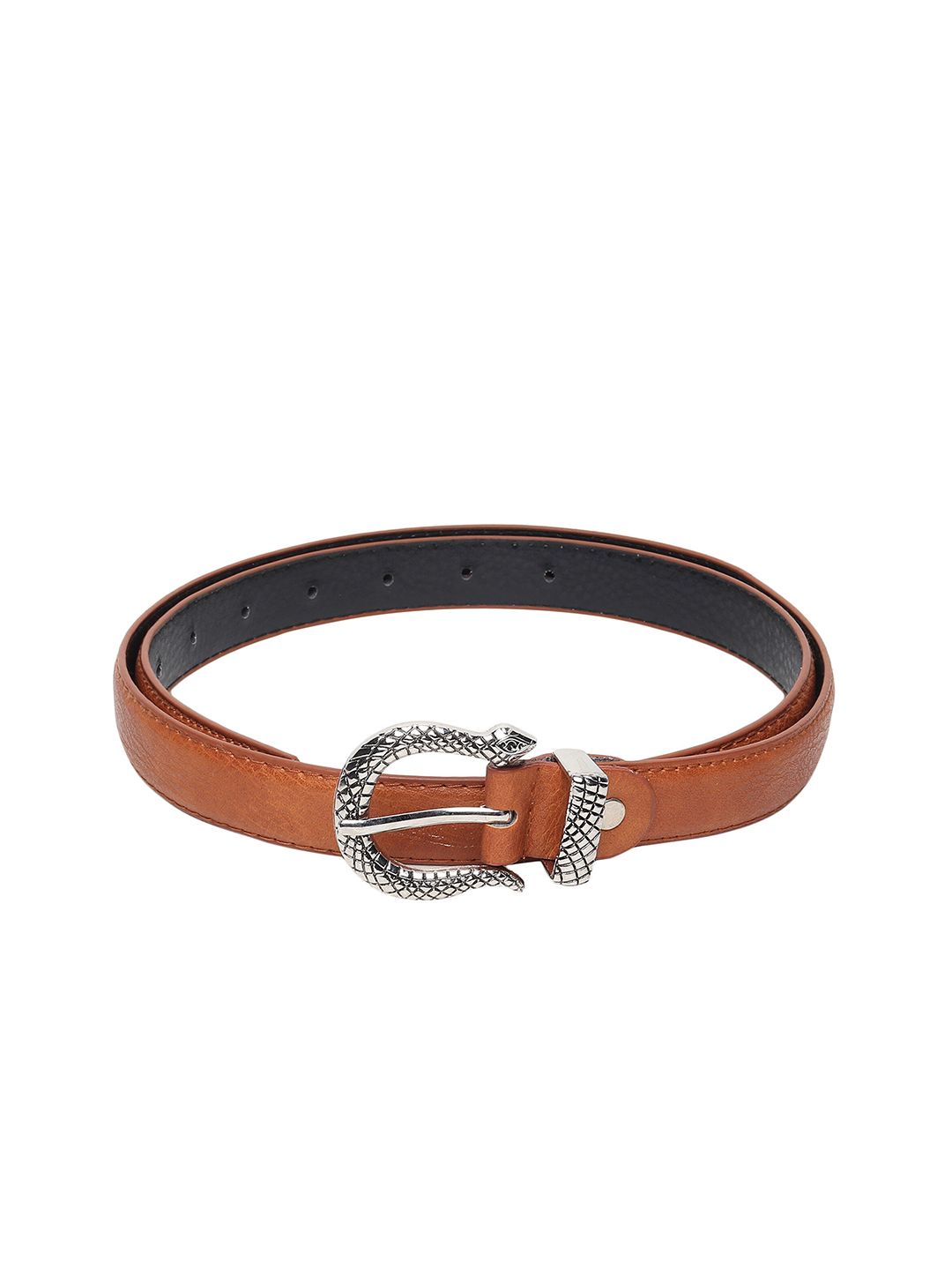 Swiss Design Women Tan Solid PU Belt Price in India