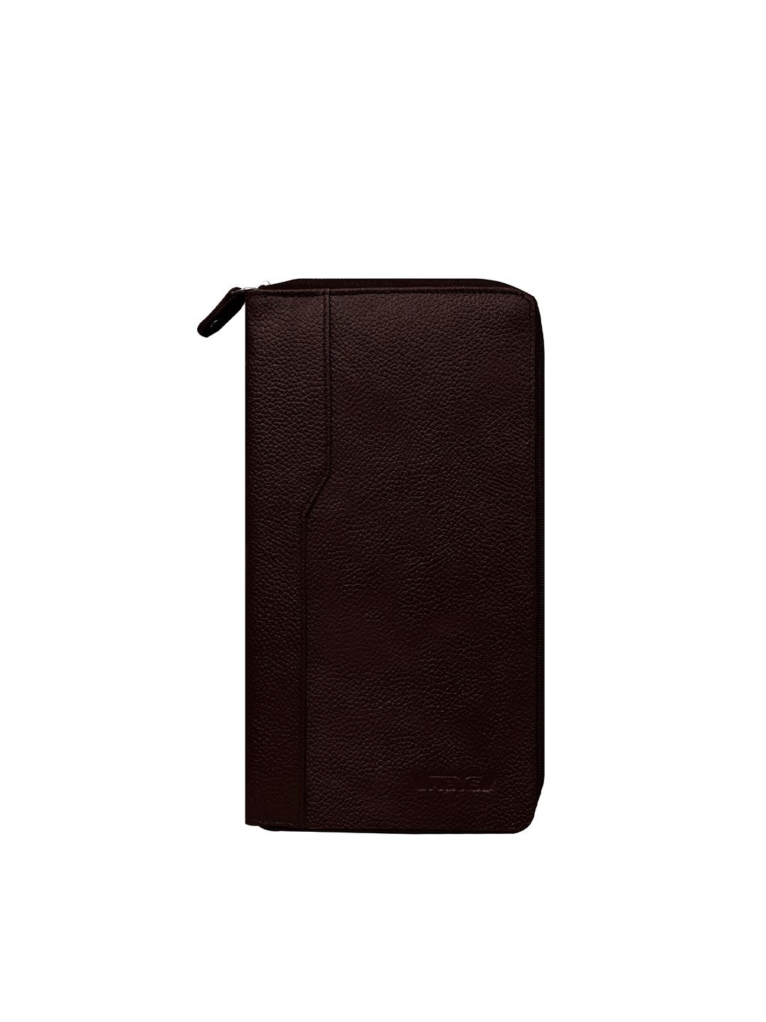 ABYS Unisex Coffee Brown Textured Leather Passport Holder Price in India