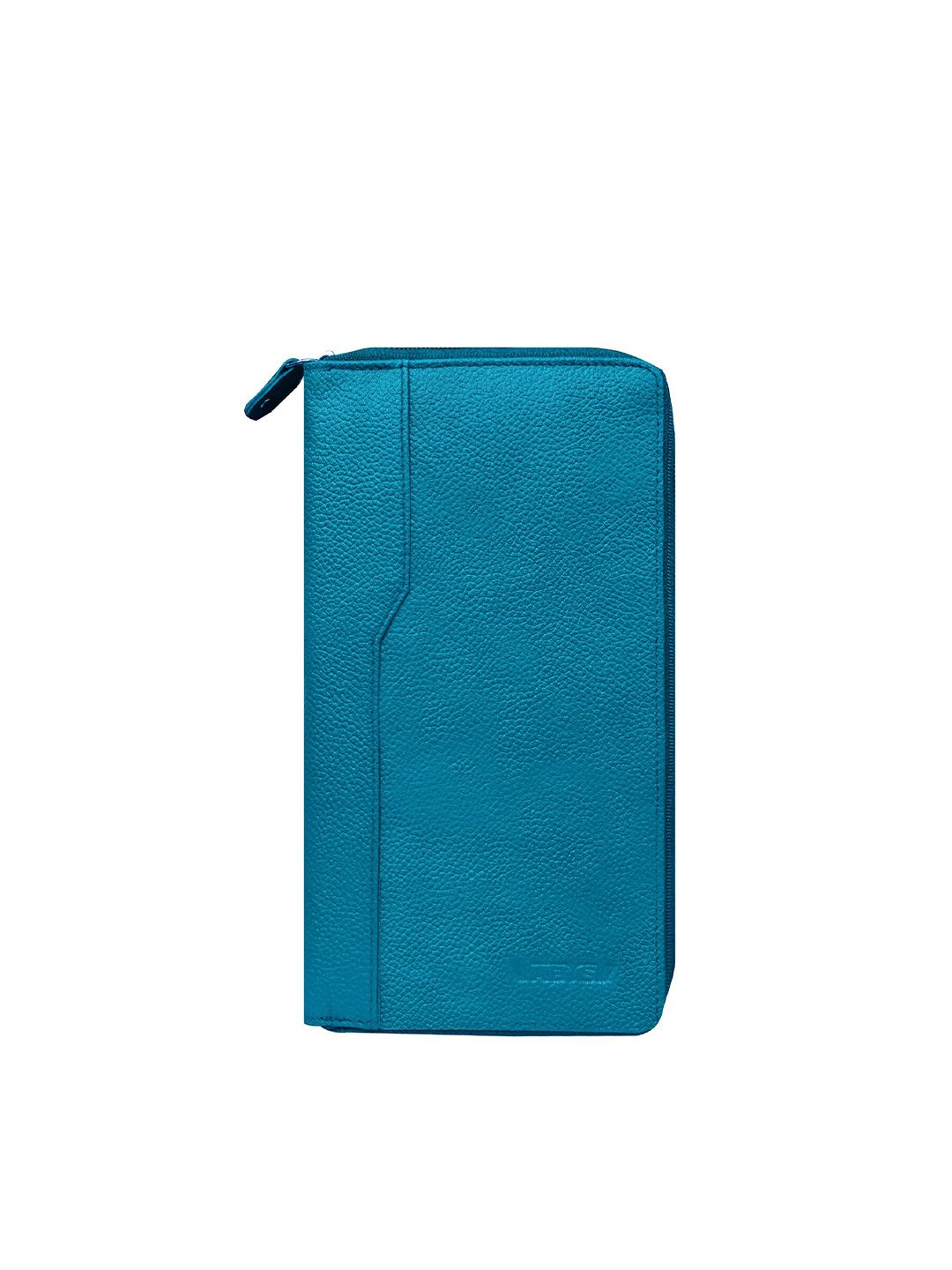 ABYS Unisex Blue Textured Genuine Leather Passport Holder Long Wallet Price in India