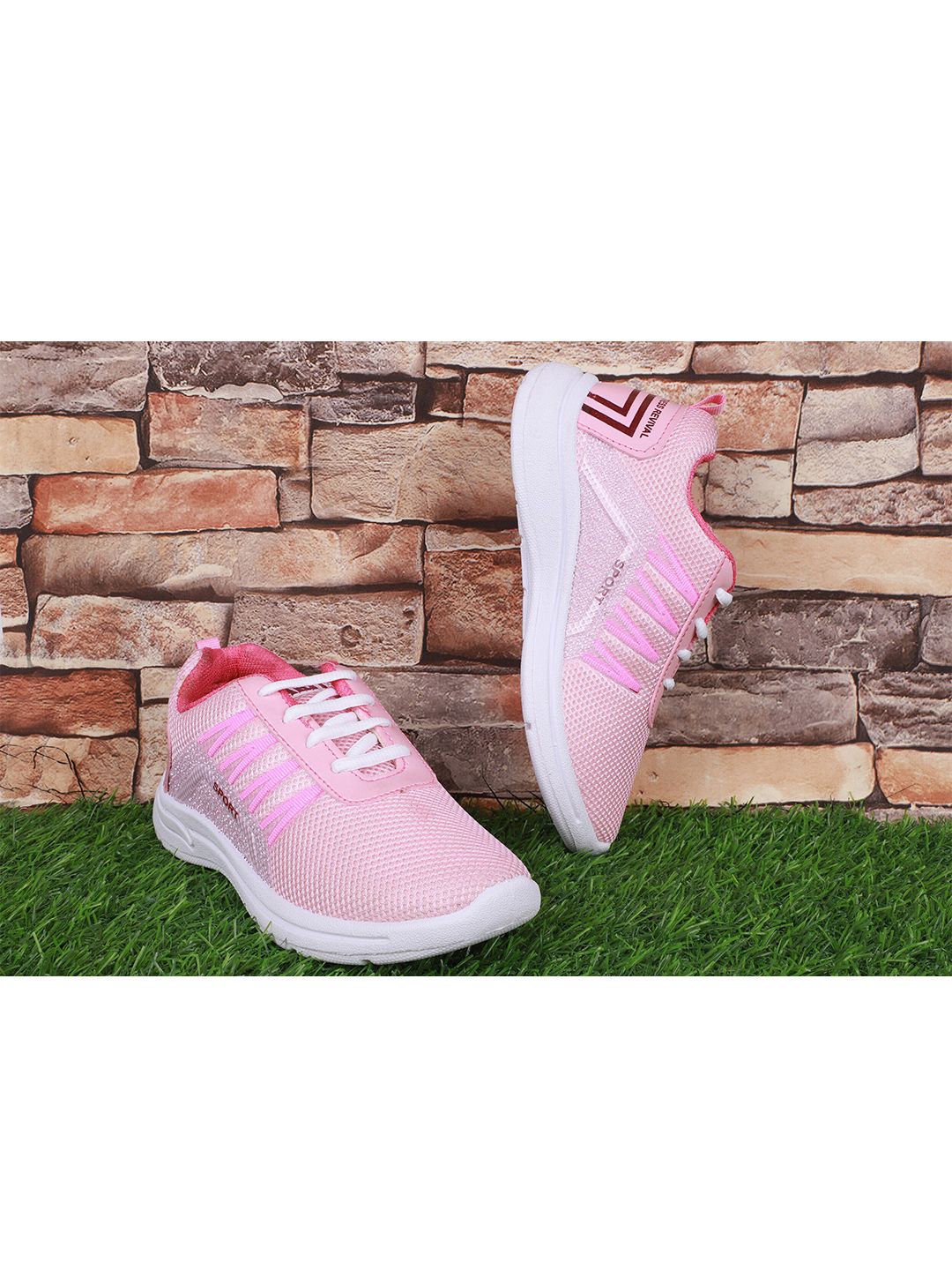 FABBMATE Women Pink & White Walking Shoes Price in India