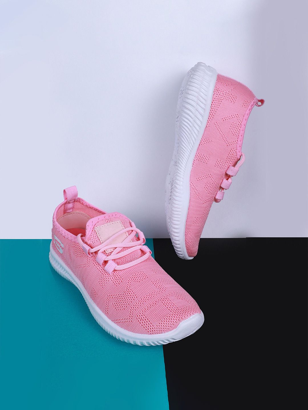 FABBMATE Women Pink Synthetic Mesh Walking Shoes Price in India