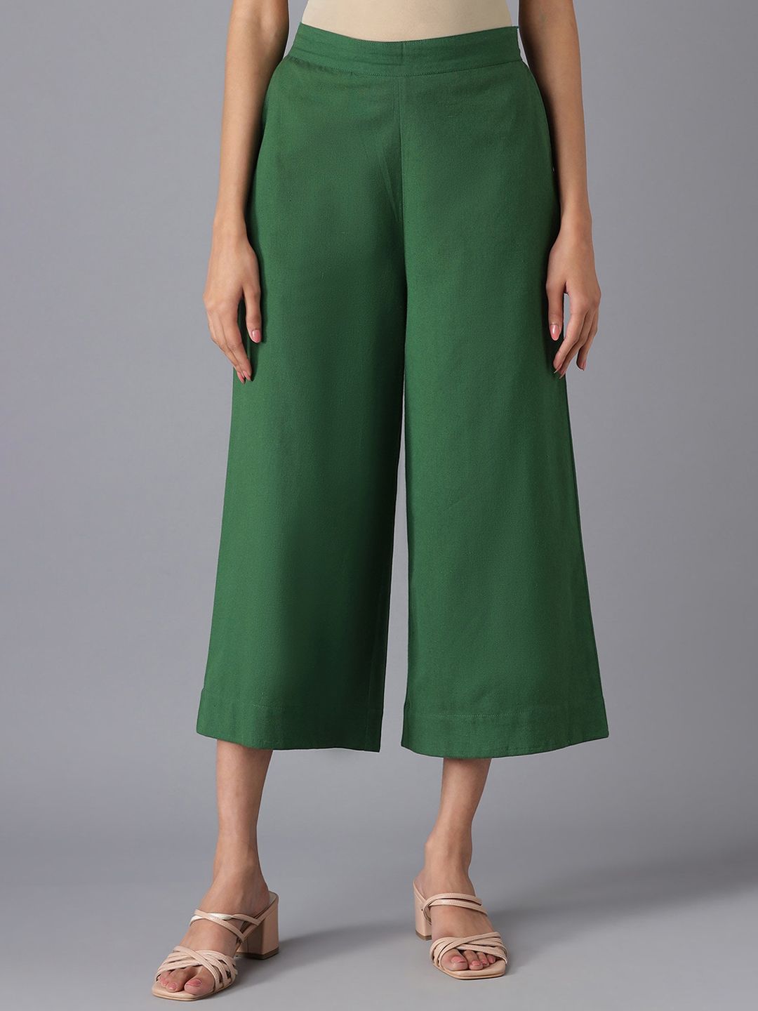 AURELIA Women Green Solid Culottes Trousers Price in India