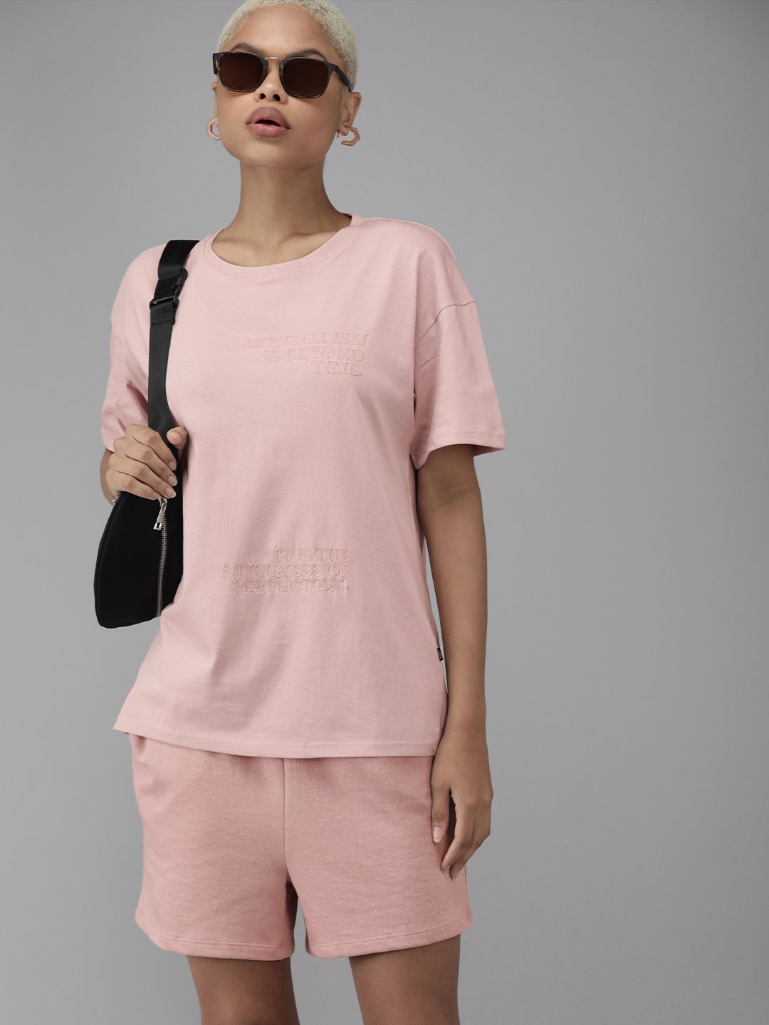 Roadster The Lifestyle Co Women Purple Embroidered Casual Co-ord Set