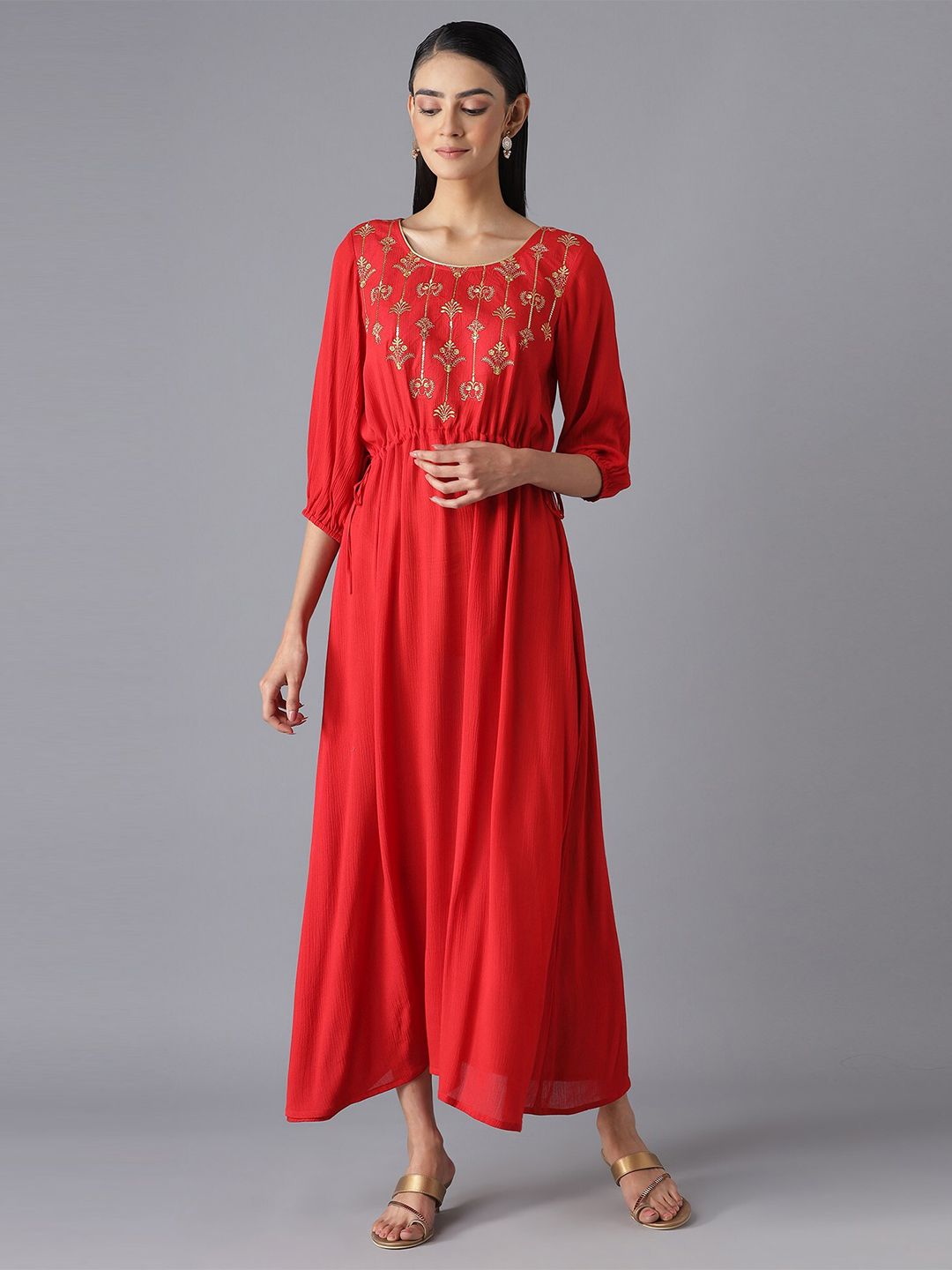 AURELIA Red Ethnic Maxi Dress Price in India