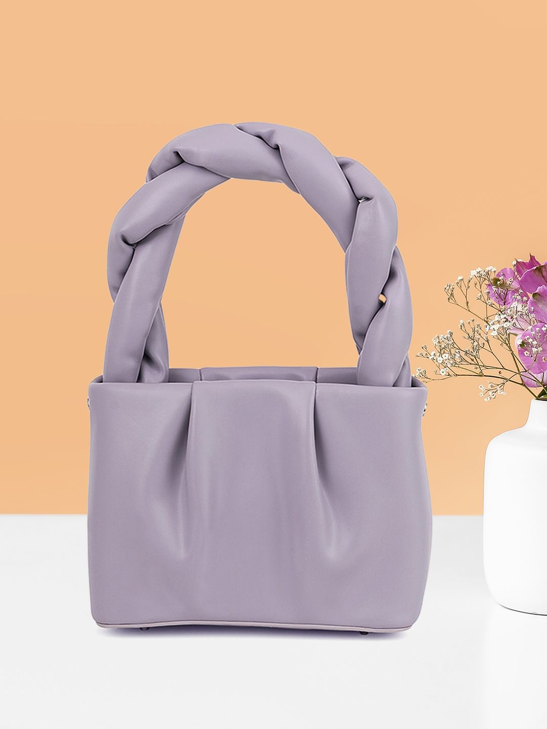 MIRAGGIO Purple PU Structured Handheld Bag Price in India