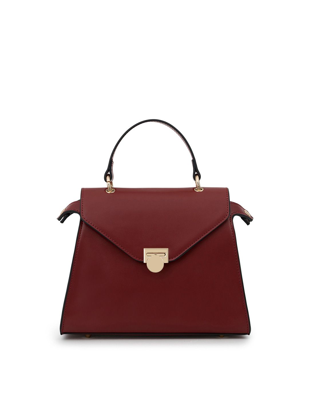 MIRAGGIO Red Solid PU Structured Satchel Bag Price in India