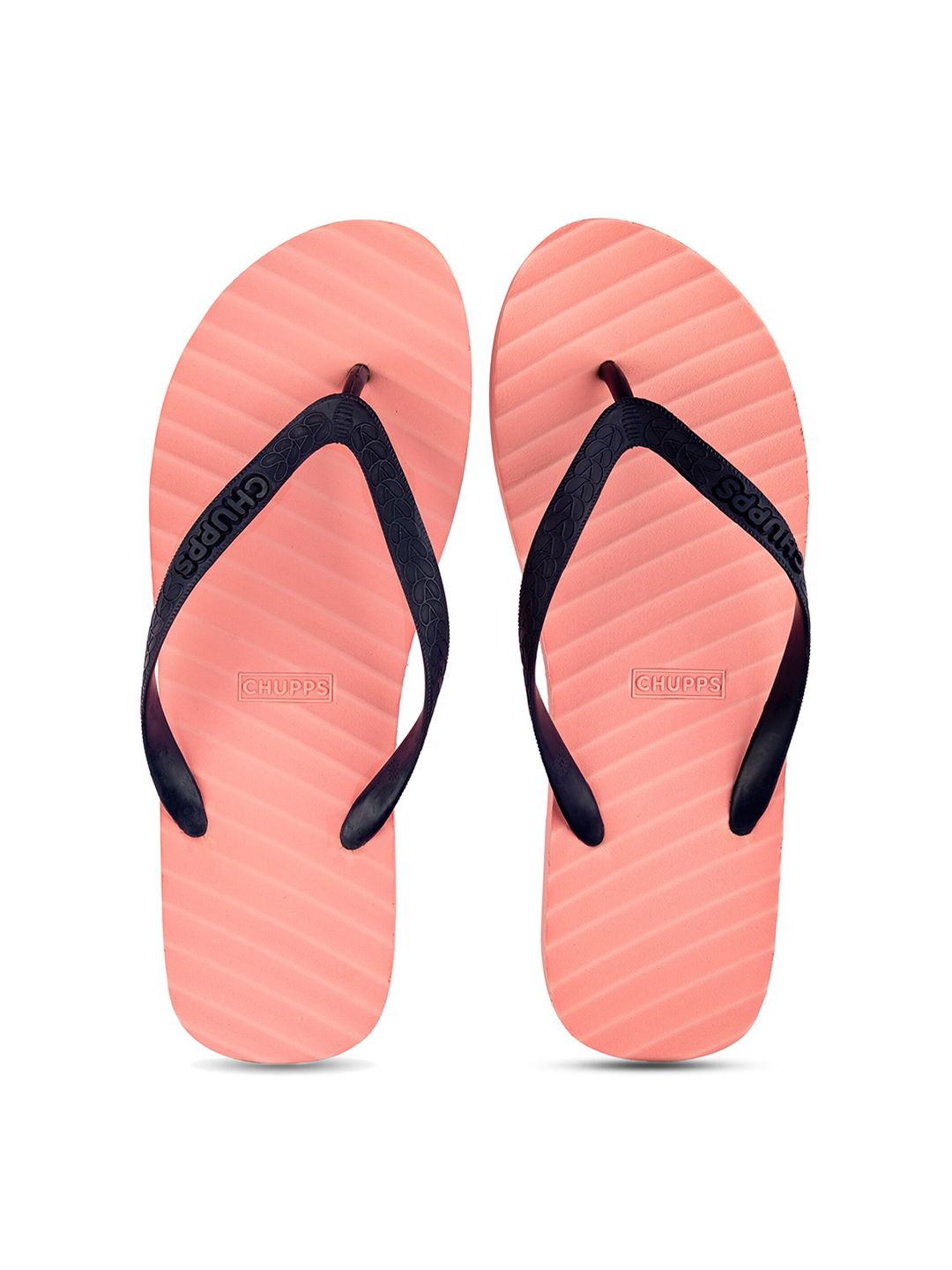 CHUPPS Women Pink Printed Banana Leaf Natural Rubber Thong Flip-Flops Price in India