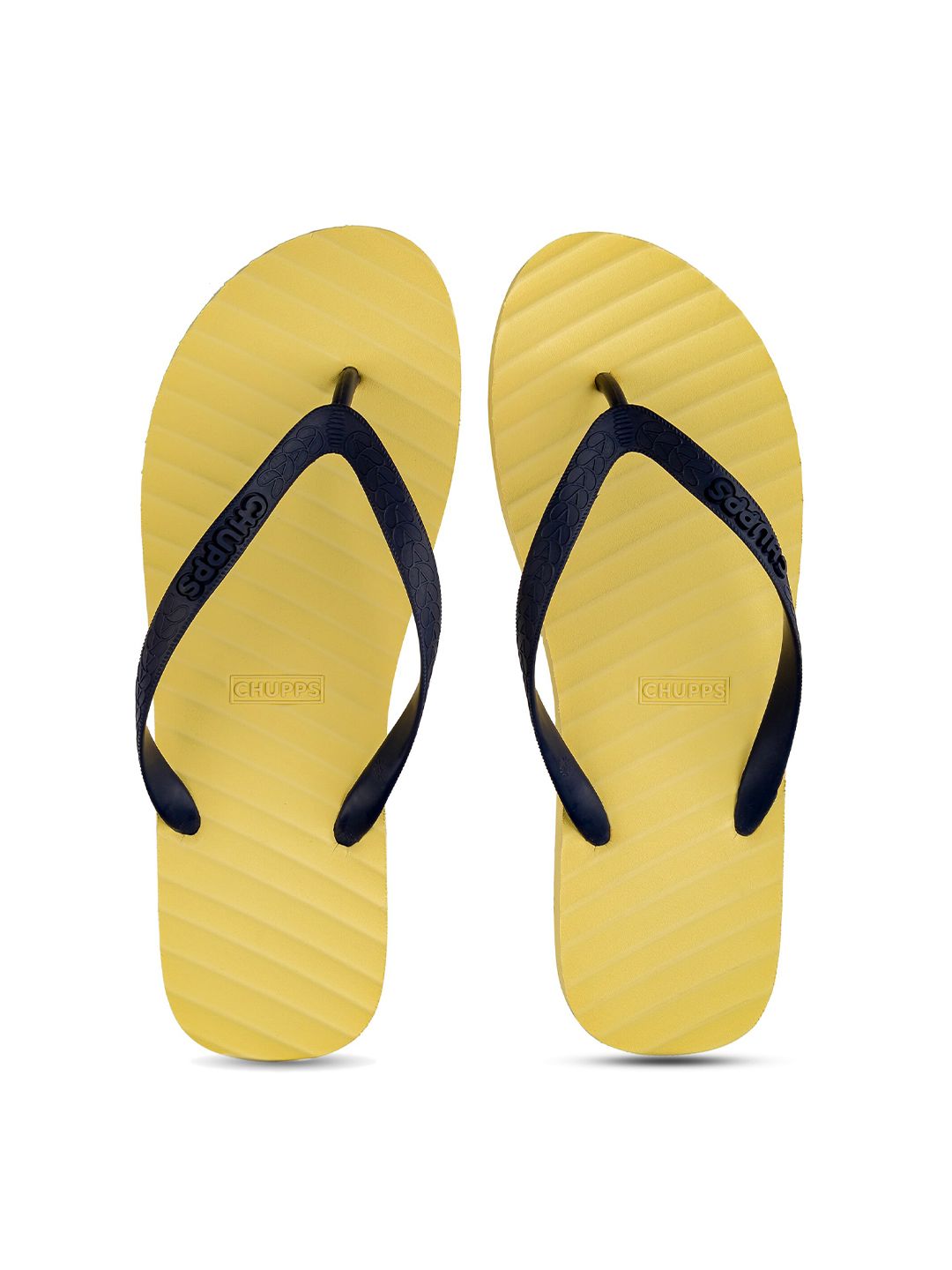 CHUPPS Women Banana Leaf Yellow Natural Rubber Thong Flip-Flops Price in India